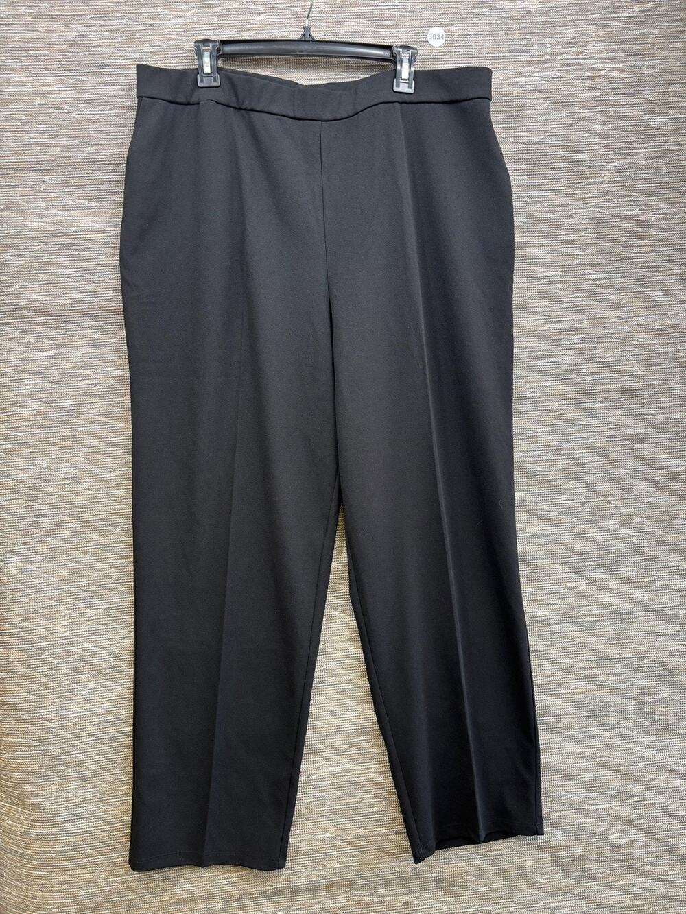 Dennis By Dennis Basso Dress Pants Womens 1X Black Knit Pull On Stretch Plus NEW